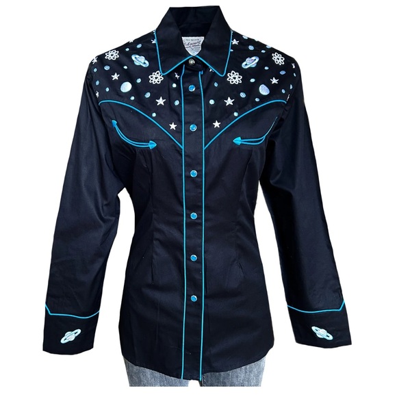 NWT Women's Out of This World Embroidered
Black Western Shirt - Picture 8 of 10